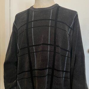 New Dockers Men's Crewneck Sweater XL, featuring a dark charcoal gray pullover